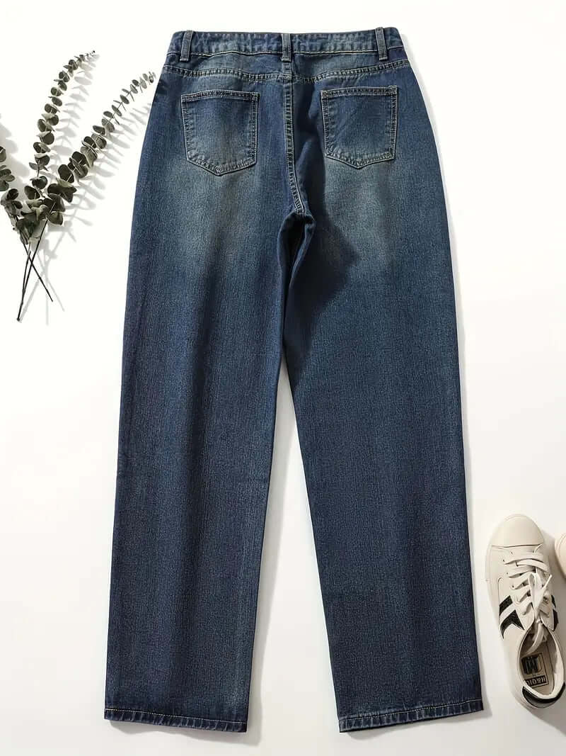 Women's High-Waisted Loose Denim Jeans