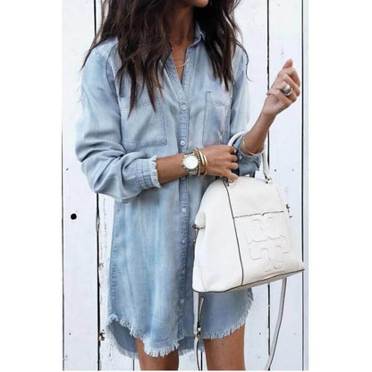 Slim Fit Cotton Denim Dress