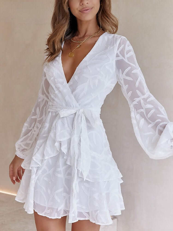 Elegant Lace-Up Mini Dress