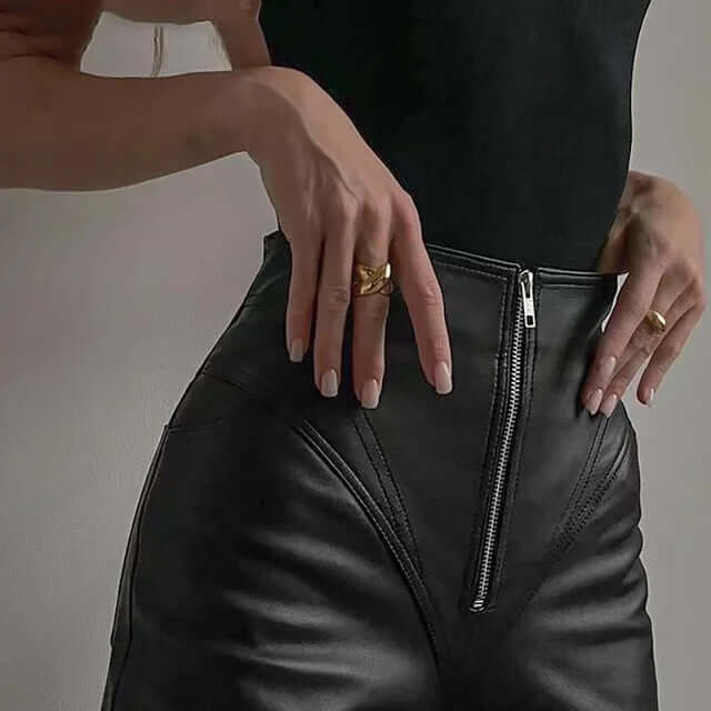 Women's Leather Pencil Pants