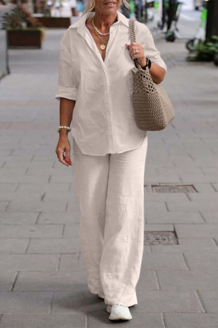 Women's Two-Piece Fold-Over Collar Set