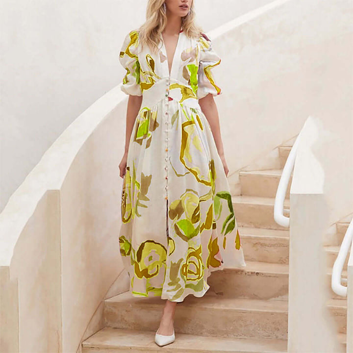 Maxi Dress - Elegant Cotton Dress