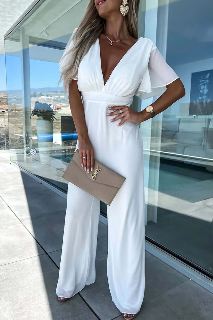 Women's Casual V-Neck Jumpsuit