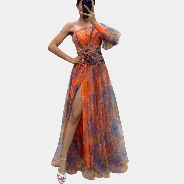 Elegant One-Shoulder Maxi Dress