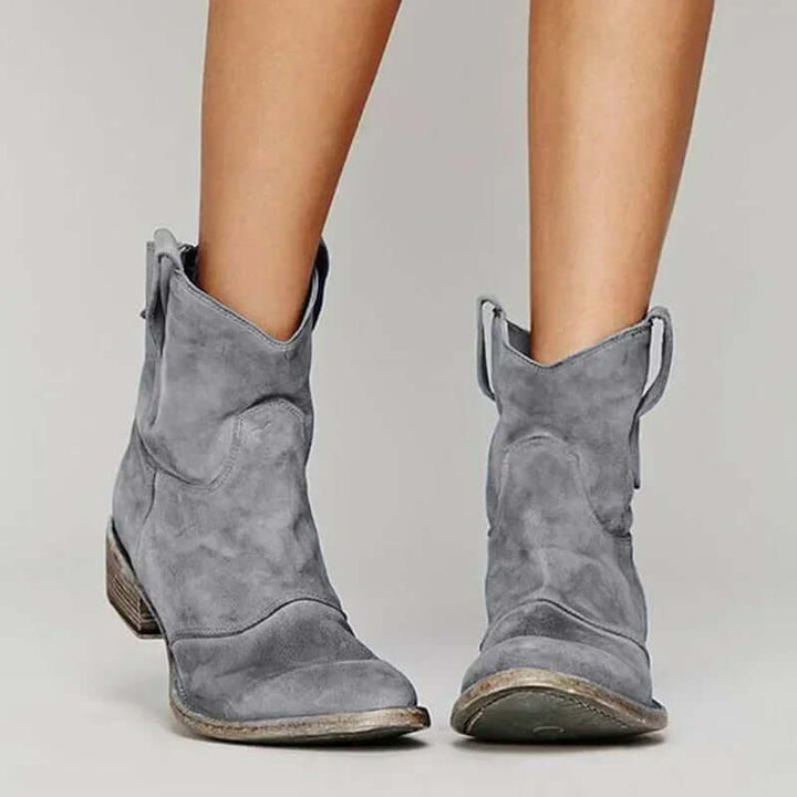 Women's Vintage Leather Cowboy Ankle Boots