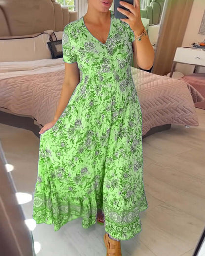 Women's Floral Boho Maxi Dress