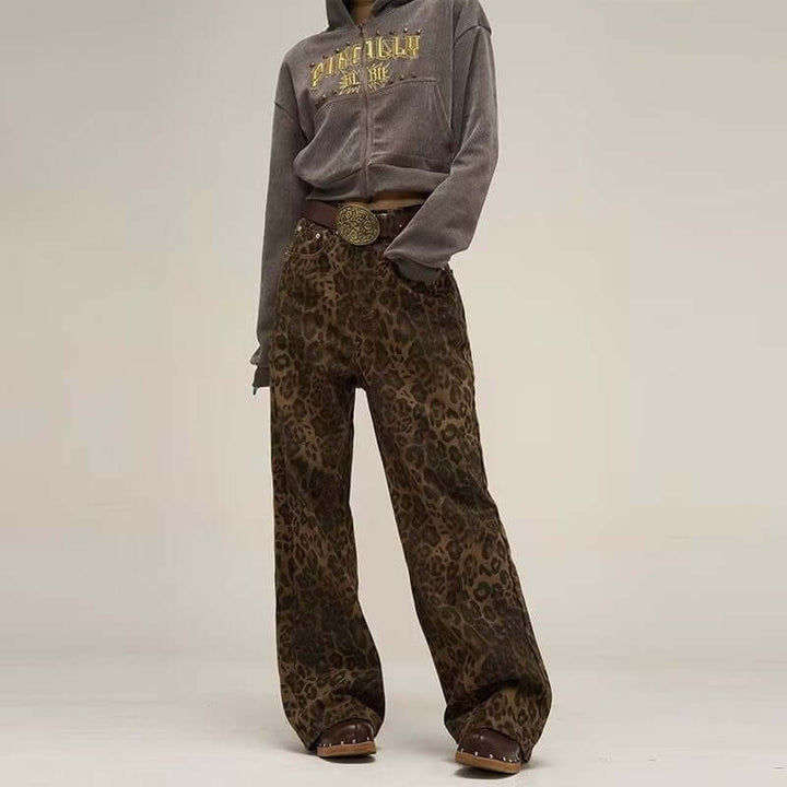 Leopard Print Jeans - Stylish & Comfortable Women's Denim