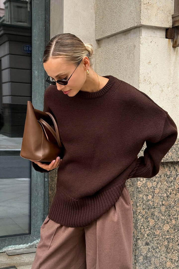 Women's Oversized Charcoal Knitted Jumper