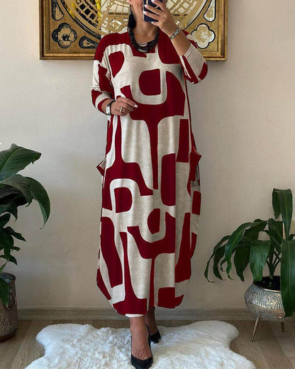 Women's Trendy Print Long Sleeve Dress