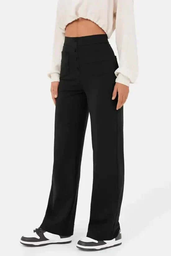 Women's High-Waisted Casual Trousers