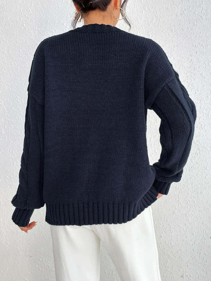 Women's Loose Twisted Knitted Jumper