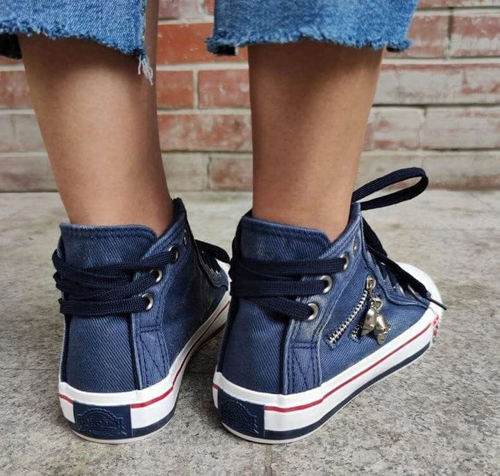 Women's Denim High-Top Sneakers