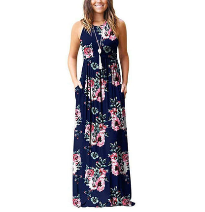 Floral Cotton Midi Dress - Breathable & Elegant