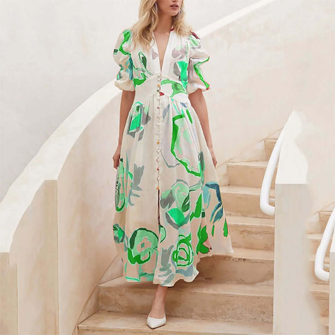 Maxi Dress - Elegant Cotton Dress