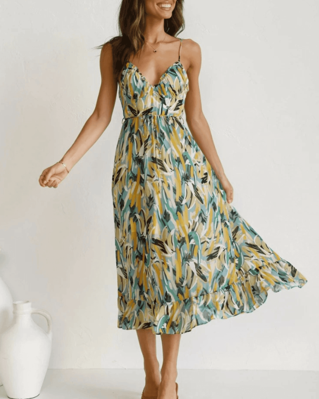Women's Floral Print Midi Dress