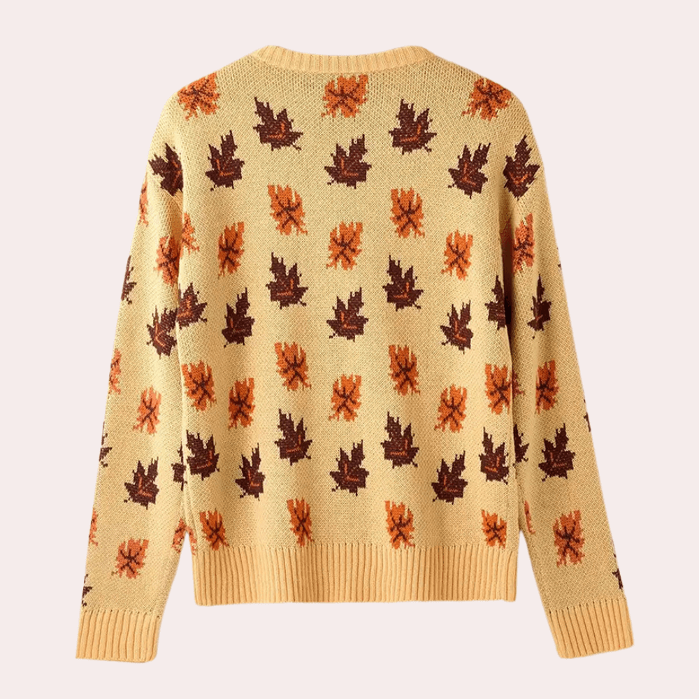 Women's Knitted Leaf Pattern Jumper