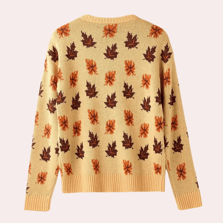 Women's Knitted Leaf Pattern Jumper