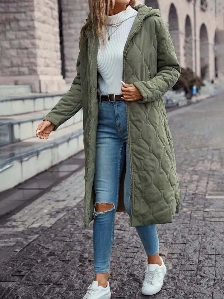 Women's Quilted Down Coat with Hood