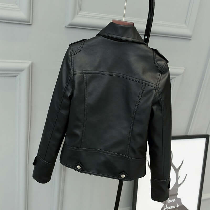 Women's Slim Fit PU Leather Motorcycle Jacket