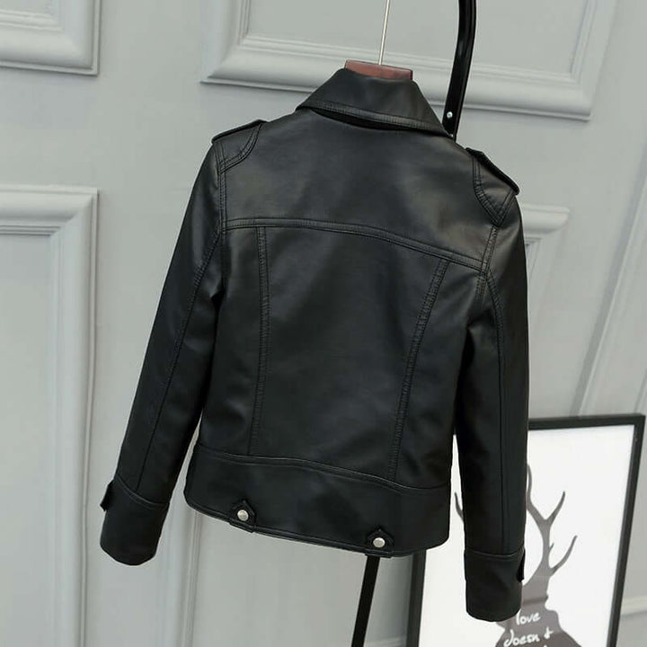 Women's Slim Fit PU Leather Motorcycle Jacket