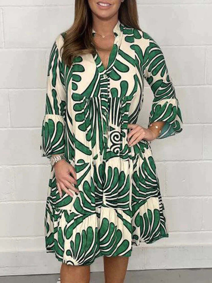Flared Mini Shirt Dress - Summer Dress
