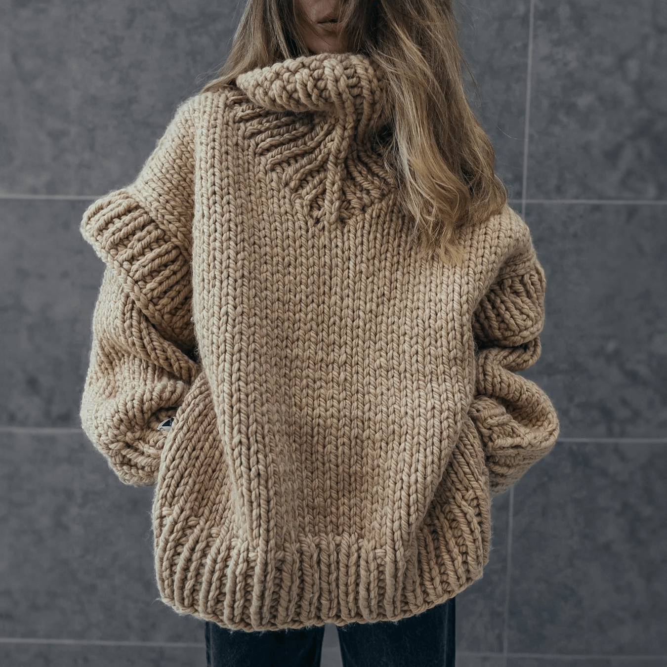 Women's Oversized Turtleneck Sweater