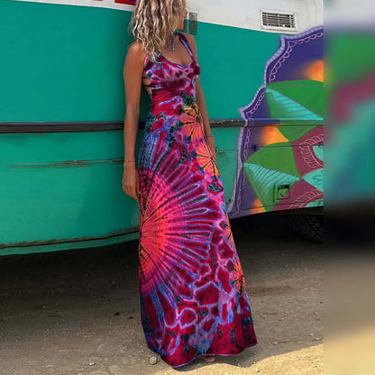 Boho Tie-Dye Maxi Dress