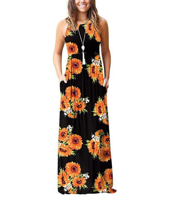 Floral Cotton Midi Dress - Breathable & Elegant
