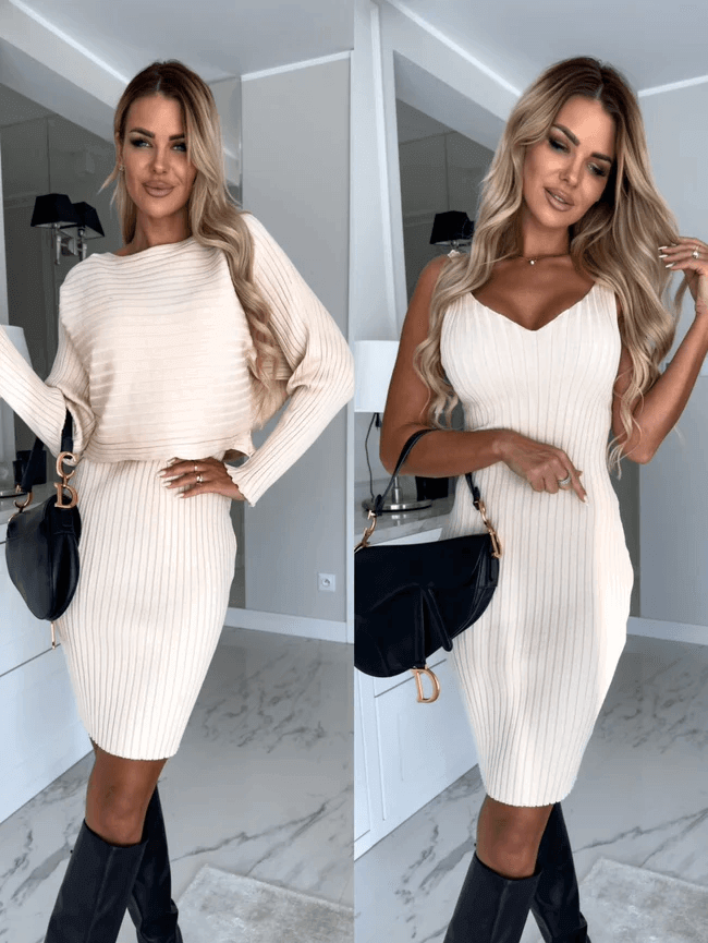 Women's Knit Sleeveless Dress & Sweater Set