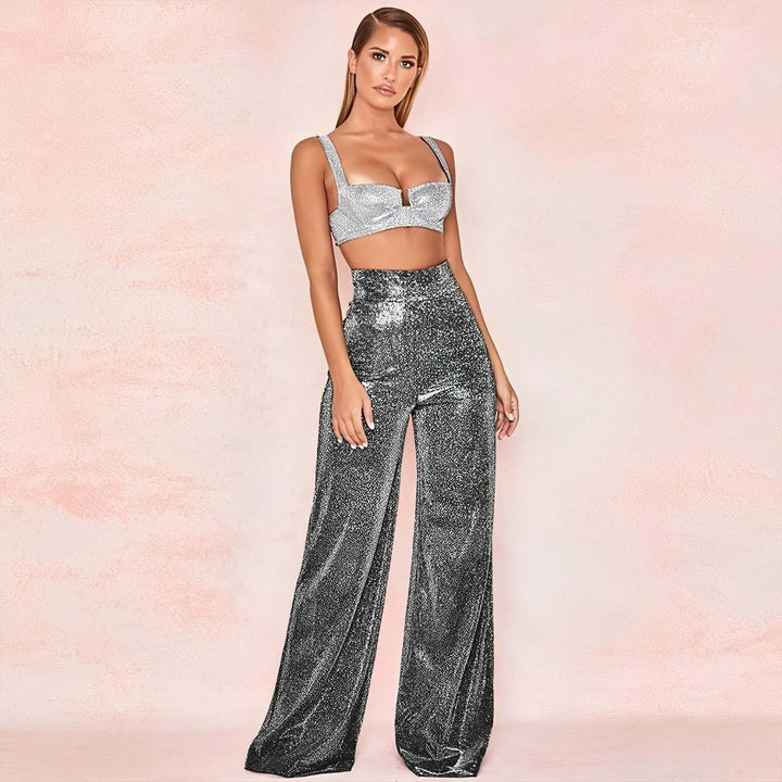 Women's High-Waisted Wide Leg Trousers