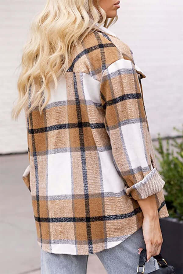 Women's Loose Fit Checked Blouse
