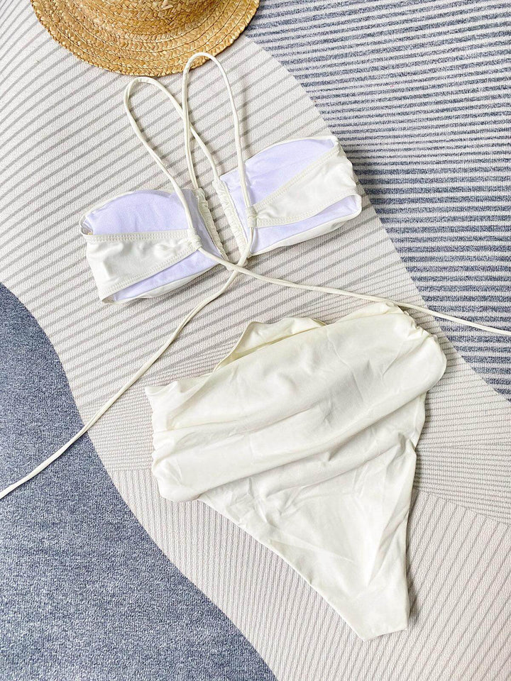 Floral Halter Neck Bikini Set