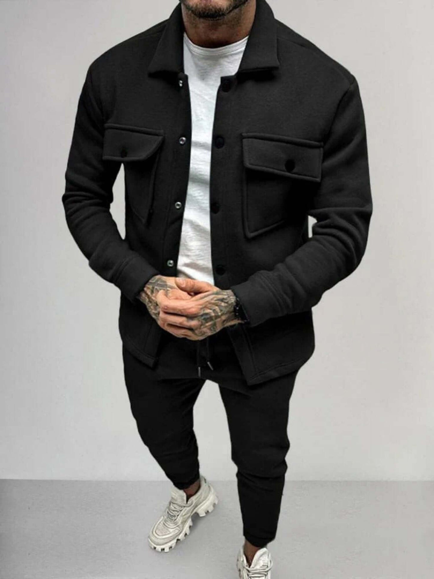 Men's Suede Two-Piece Casual Set