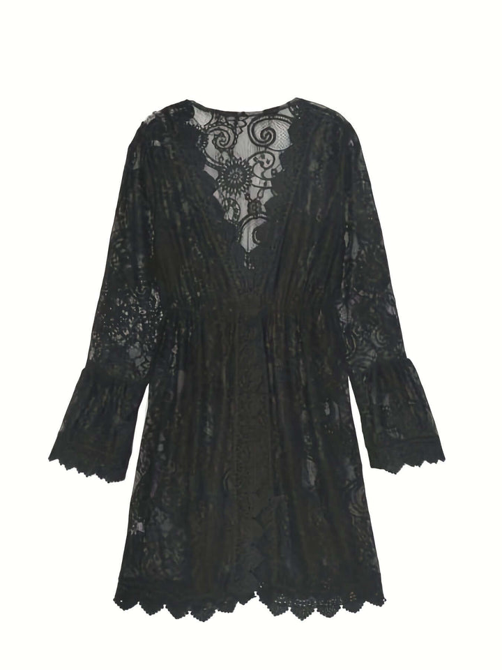 Women's Lace V-Neck Midi Dress