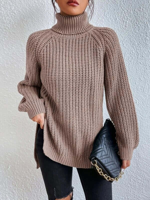 Women's Turtle Ribbed Knit Sweater