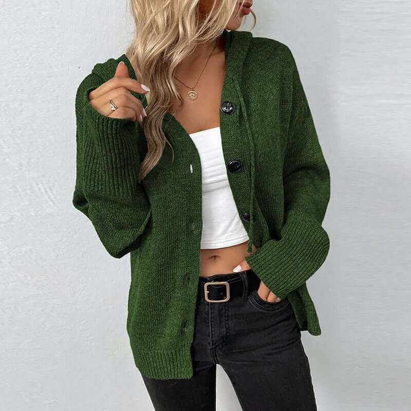 Women's Hooded Knitted Cardigan
