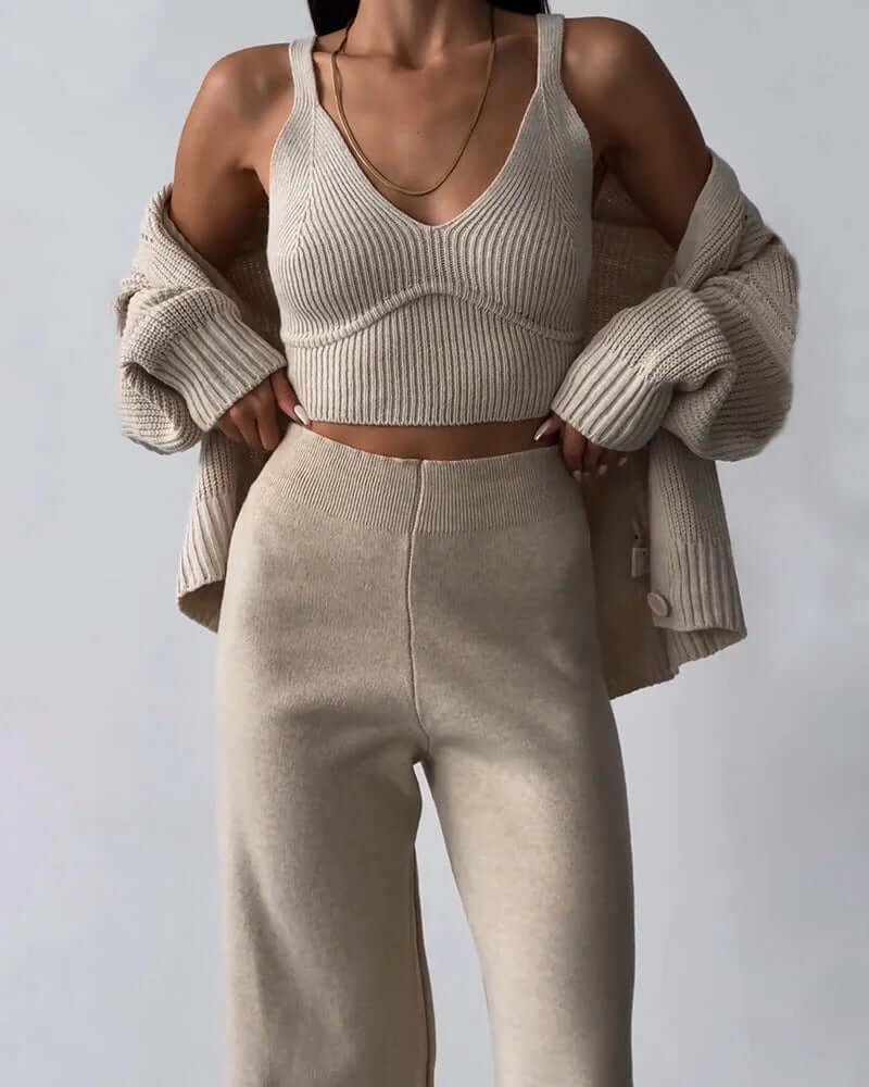 Women's 3-Piece Knitted Loungewear Set