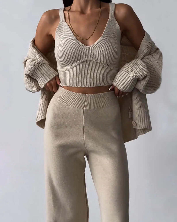 Women's 3-Piece Knitted Loungewear Set