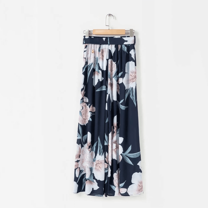 Women's High Waist Floral Print Trousers