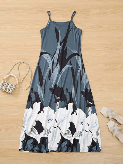 Floral Print Spaghetti Strap Dress