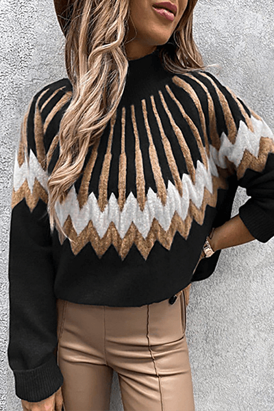 Women's Printed Collar Sweater