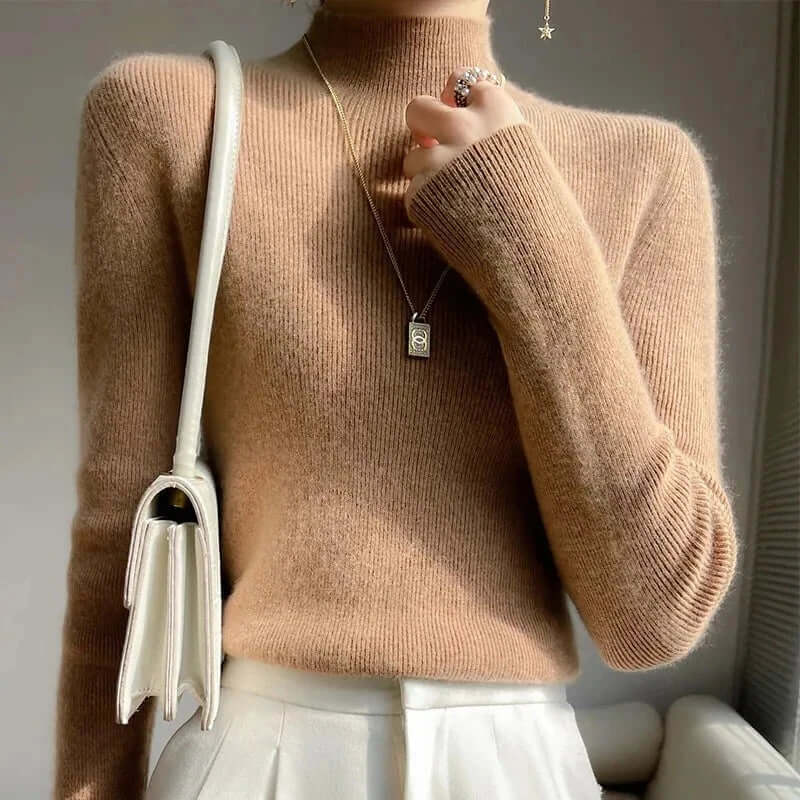 Women's Knitted Half Turtleneck Sweater