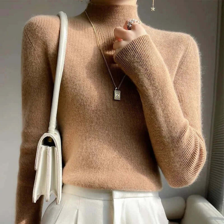 Women's Knitted Half Turtleneck Sweater