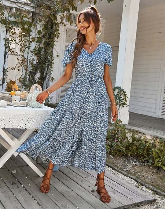 Women's Floral Print Midi Dress