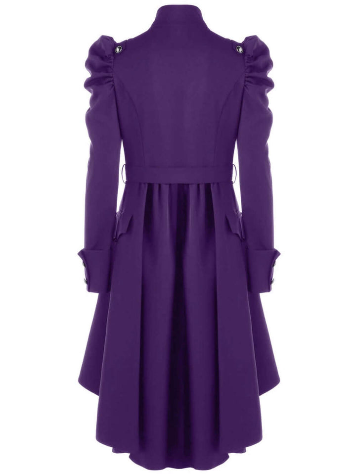 Women's Retro Midi Jacket with Standing Collar