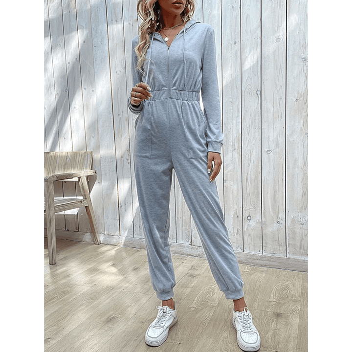 Women's Slim Fit Hooded Jumpsuit