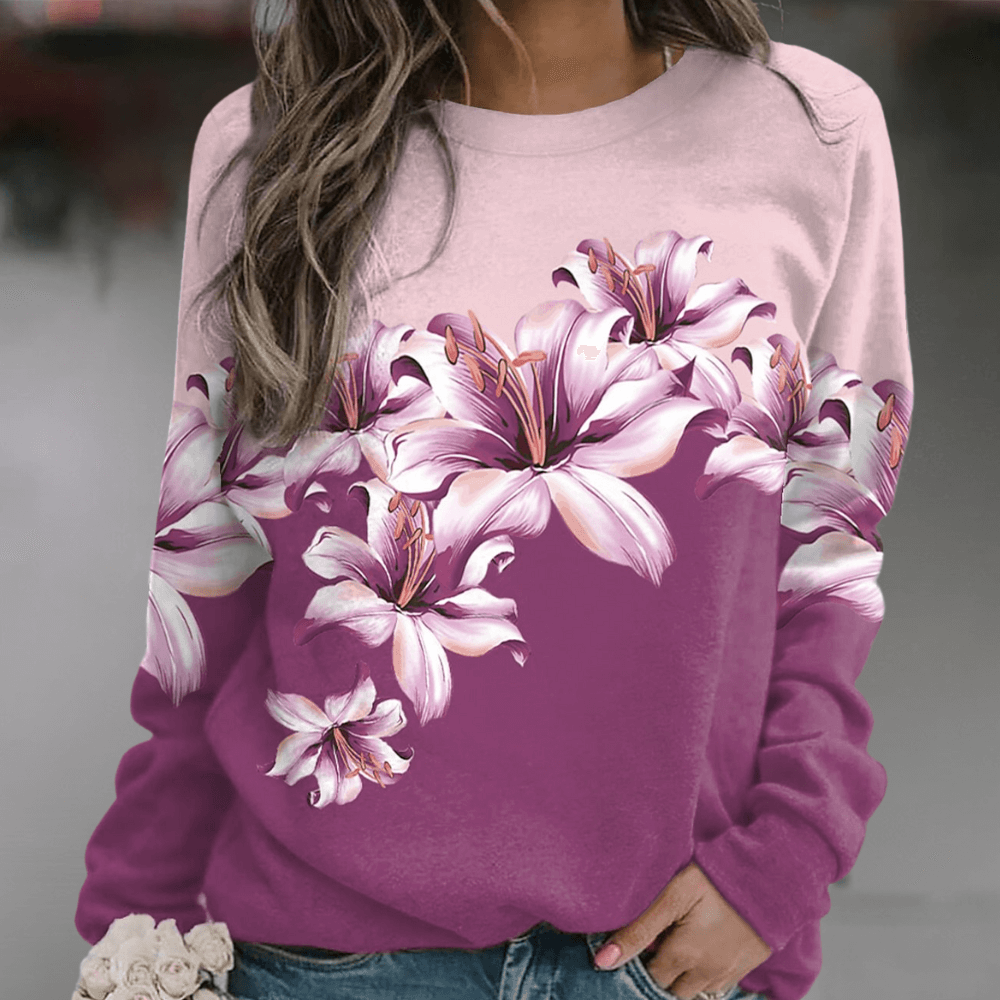 Women's Floral Print Relaxed Fit Sweatshirt