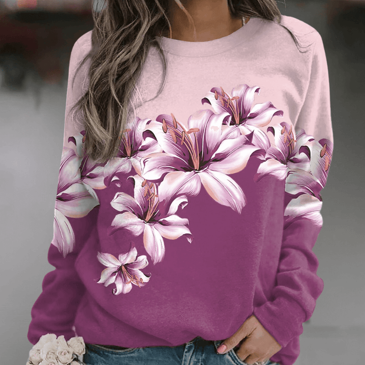 Women's Floral Print Relaxed Fit Sweatshirt