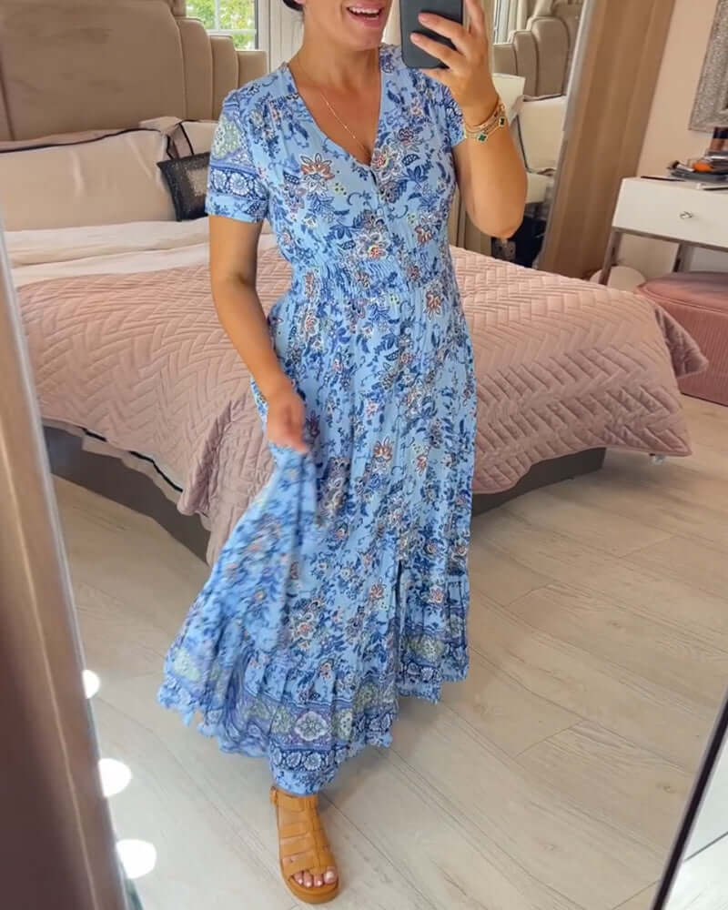 Women's Floral Boho Maxi Dress