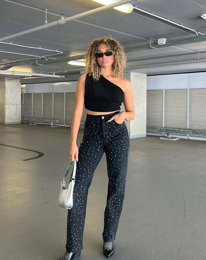 Women's Embellished Straight Leg Jeans